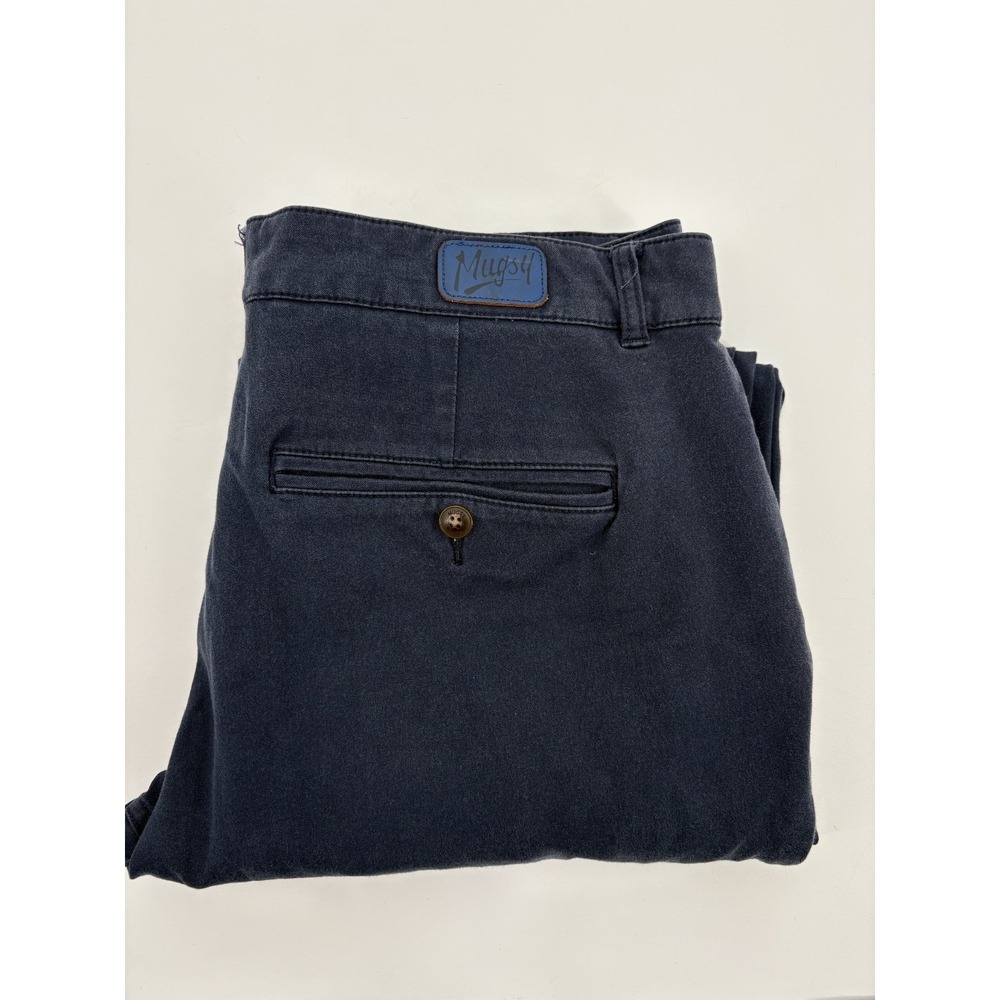 Mugsy Men's 36x32 Blue Morgans Chino Trouser Pants Straight Stretch Preppy
